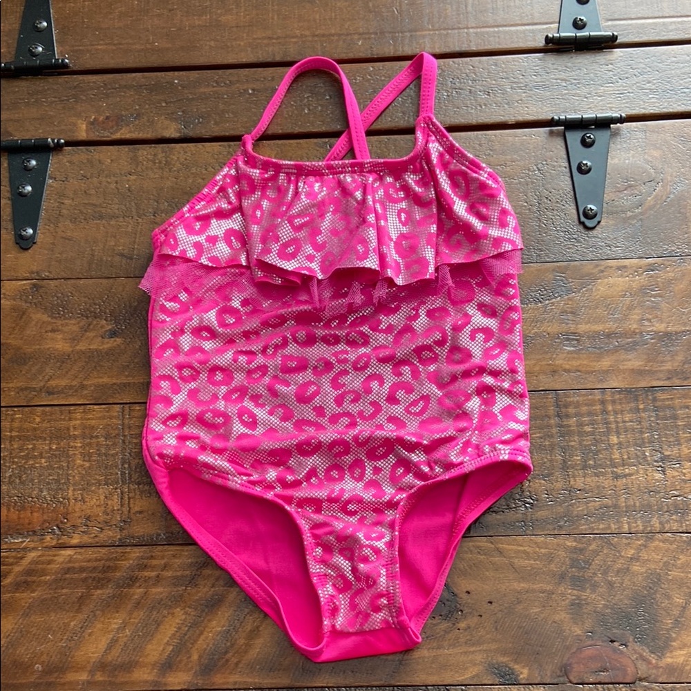 Pink Leopard Girls Swimwear 2T
